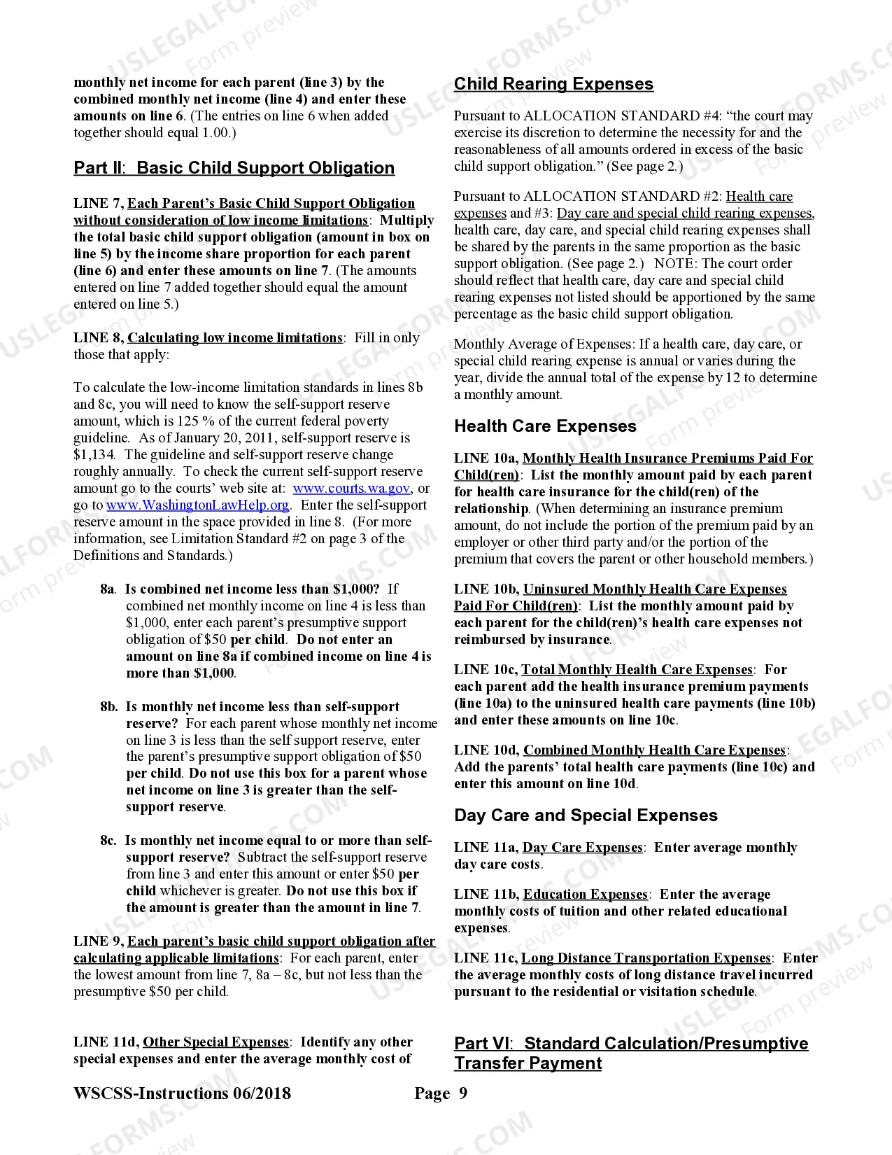 Preview DR Child Support Schedule, includes definitions, guidelines and summary report