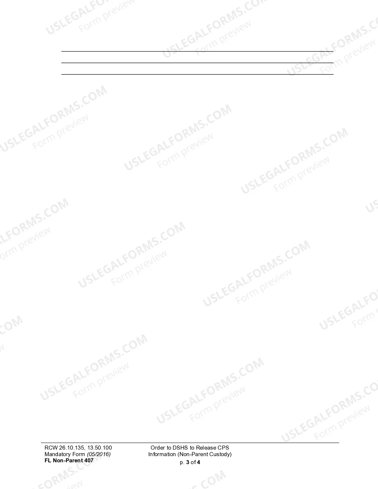 Preview WPF CU 03.0500 - Order Directing DCFS - CPS to Release Information and Order