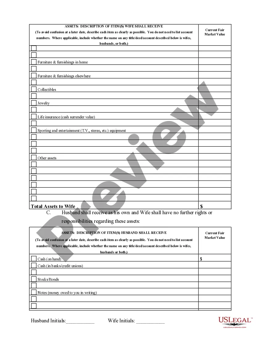 Preview Marital Domestic Separation and Property Settlement Agreement Minor Children Parties May have Joint Property or Debts where Divorce Action Filed