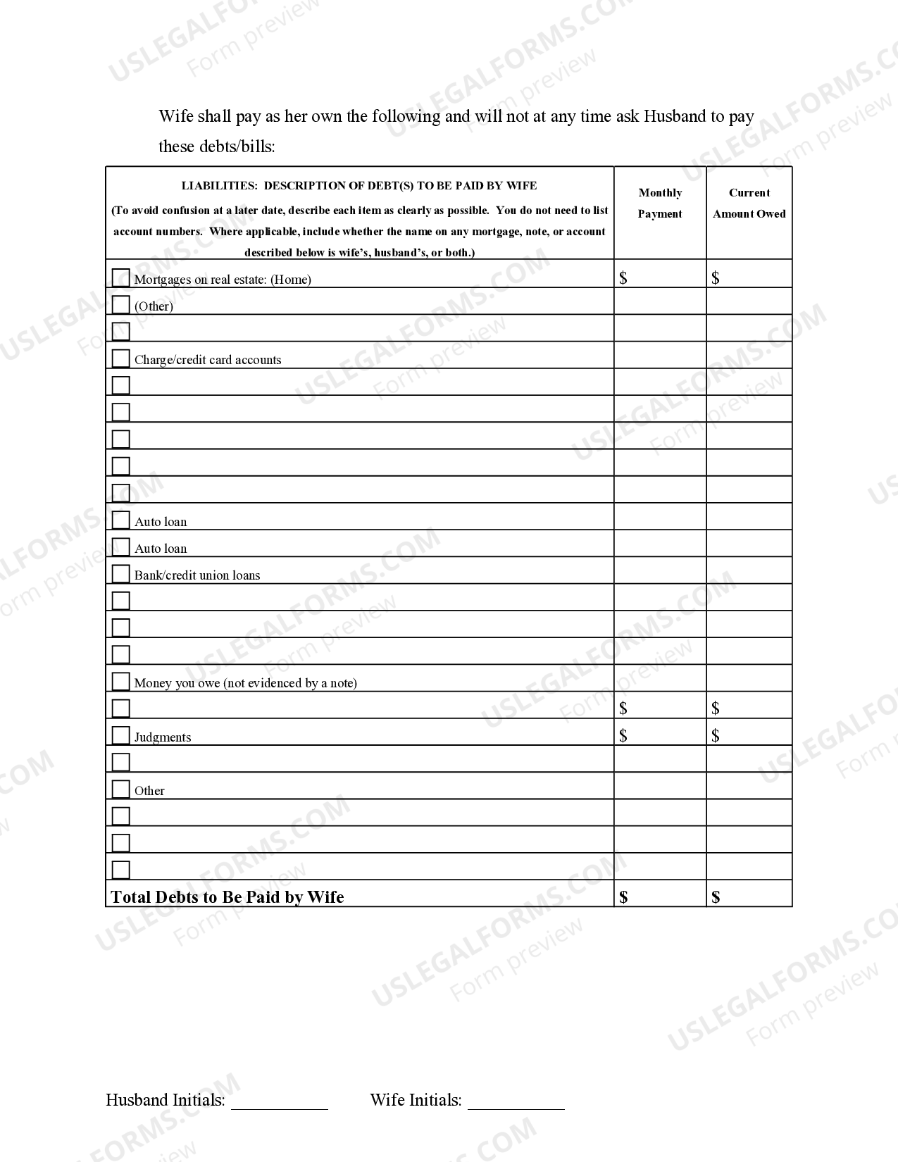 Washington Marital Domestic Separation and Property Settlement