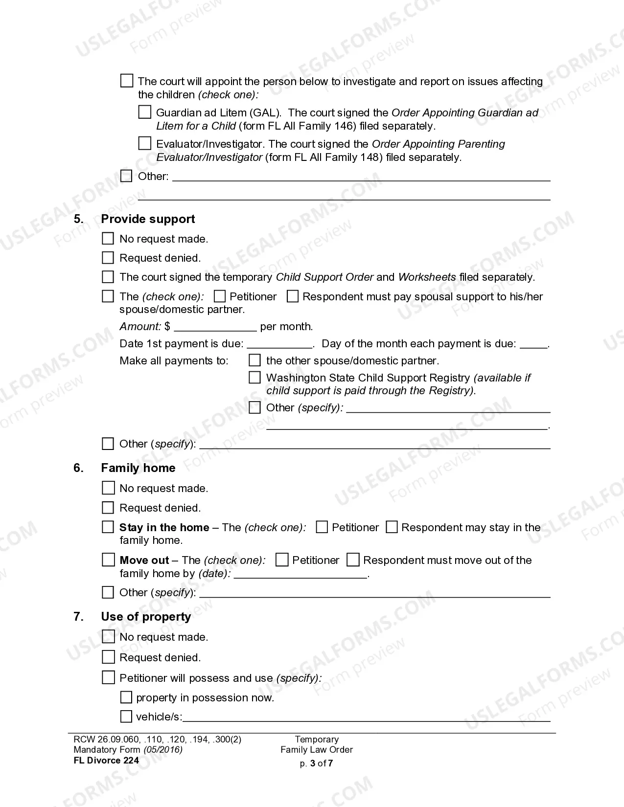 Preview WPF DR 04.0250 - Temporary Order
