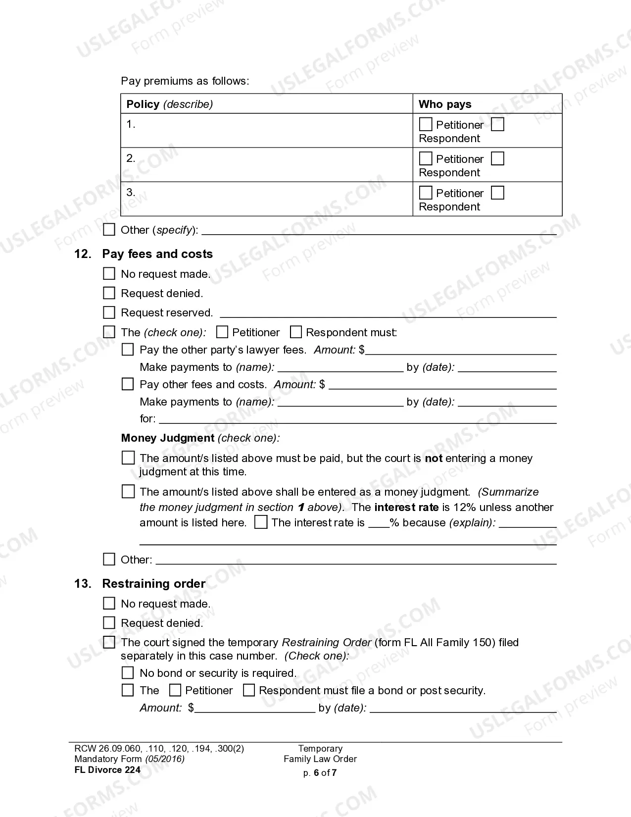 Preview WPF DR 04.0250 - Temporary Order