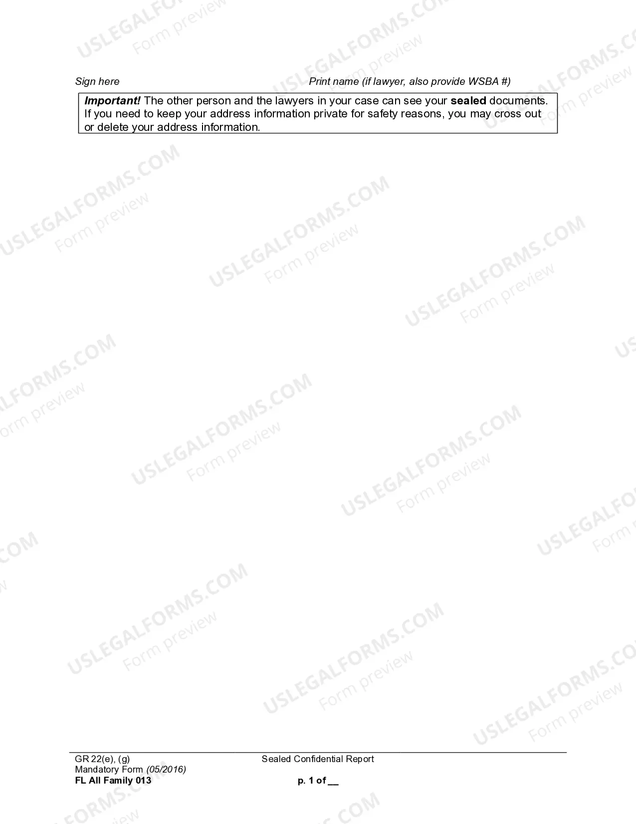 Preview WPF DRPSCU 09.0270 - Sealed Confidential Reports - Cover Sheet