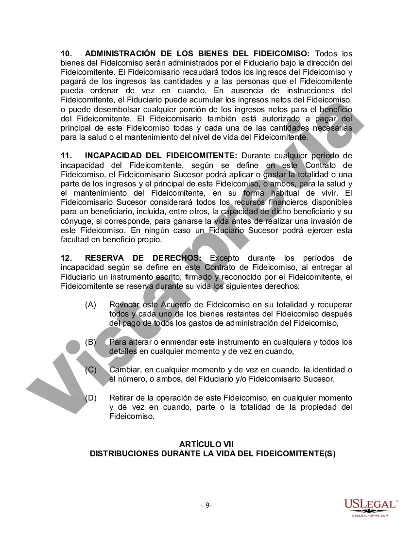 Preview Fideicomiso en vida para esposo y esposa sin hijos