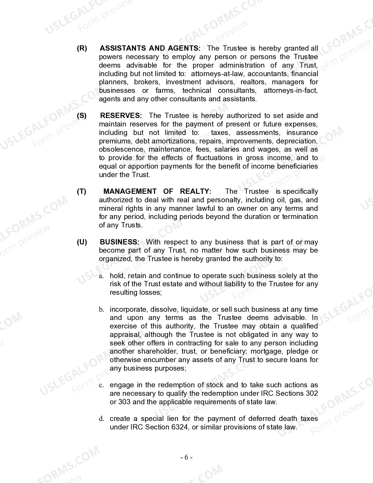 Preview Revocable Living Trust for Husband and Wife with No Children