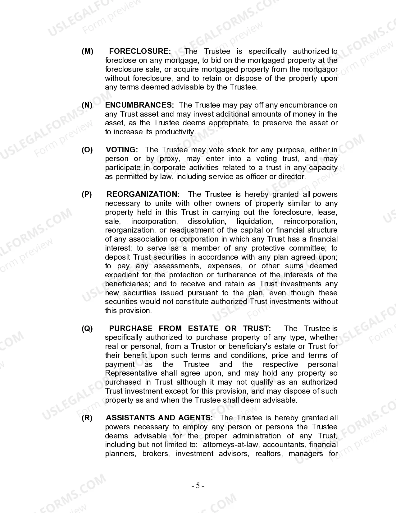 Preview Living Trust for Individual Who is Single, Divorced or Widow or Widower with No Children