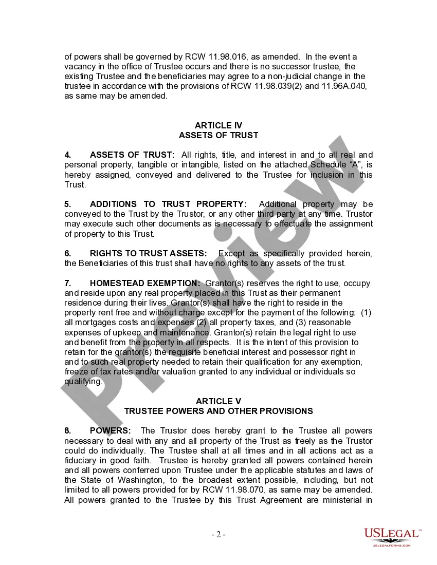 Preview Living Trust for Individual Who is Single, Divorced or Widow or Widower with Children