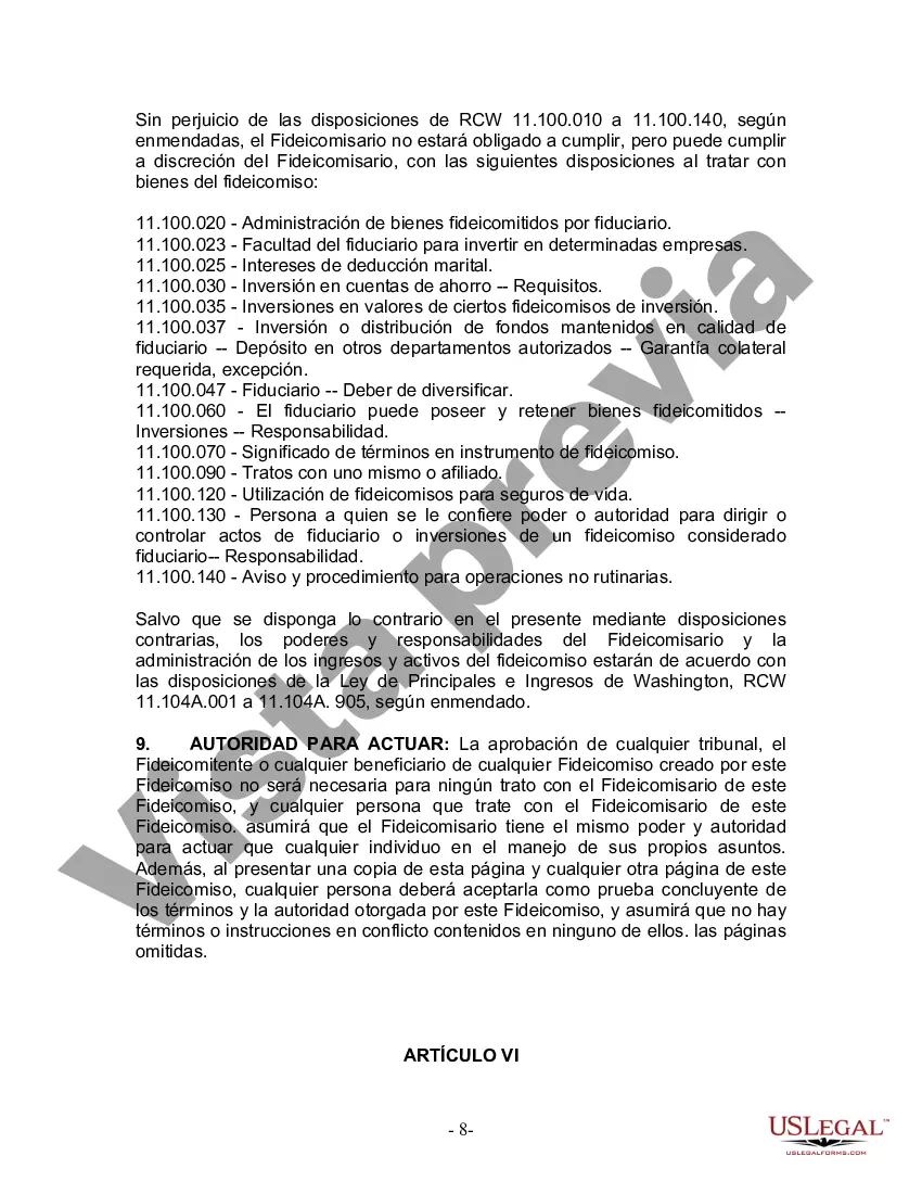 Preview Fideicomiso en vida para esposo y esposa con un hijo