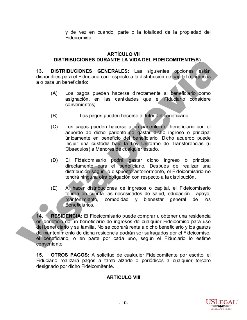 Preview Fideicomiso en vida para esposo y esposa con hijos menores o adultos
