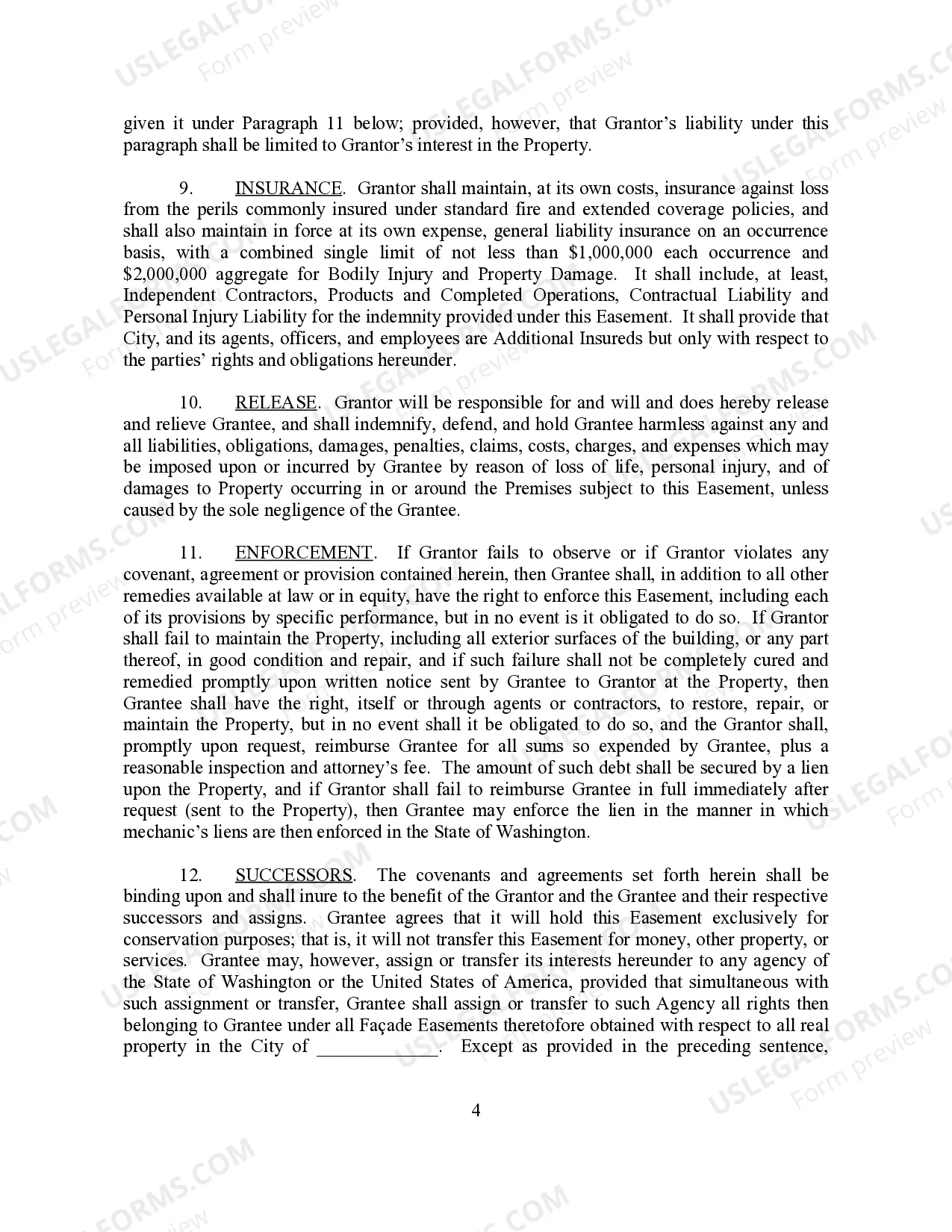 Preview Facade Easement Agreement