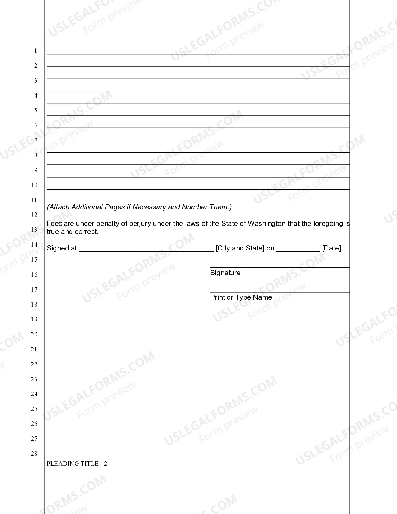 Preview Delaration under Oath
