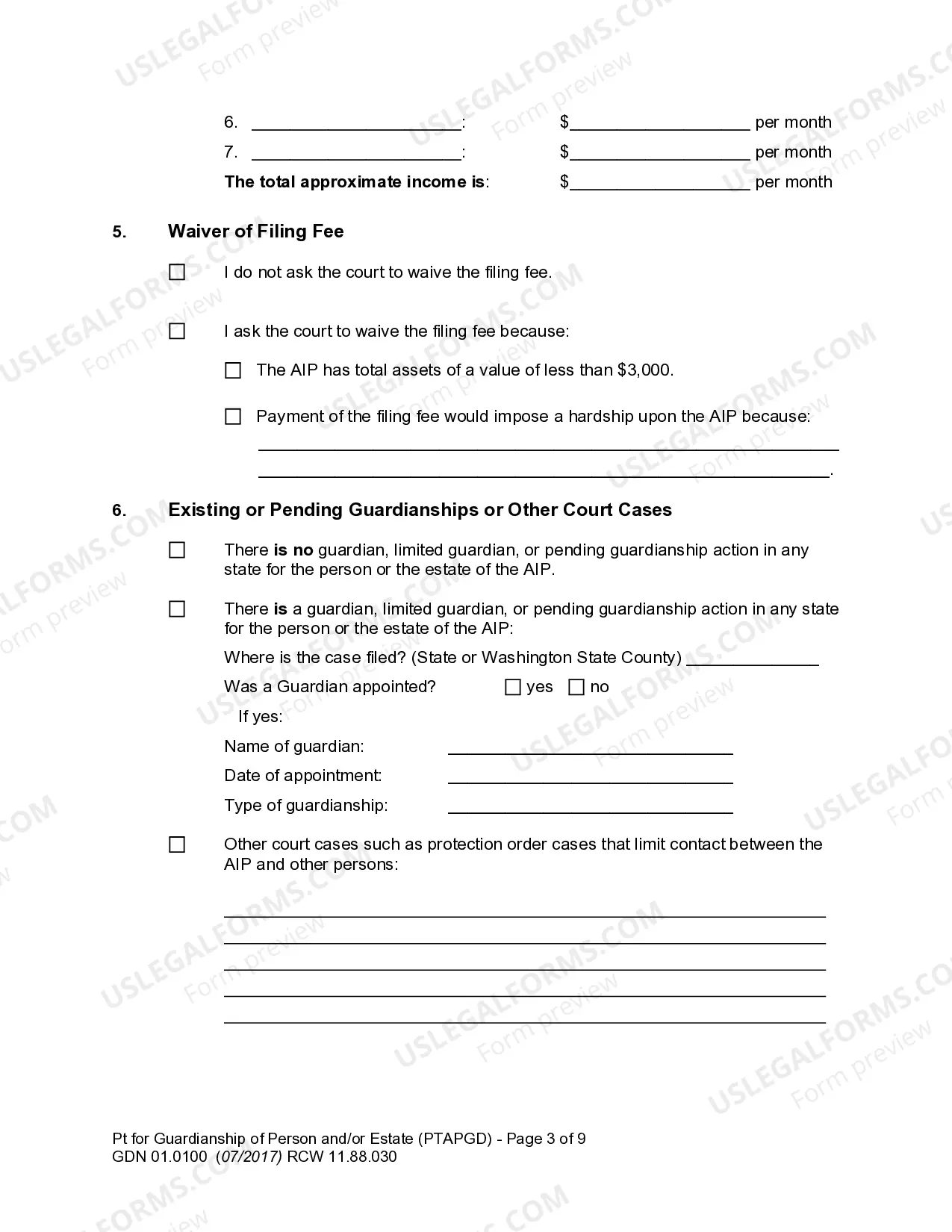 Preview Petition for Guardianship