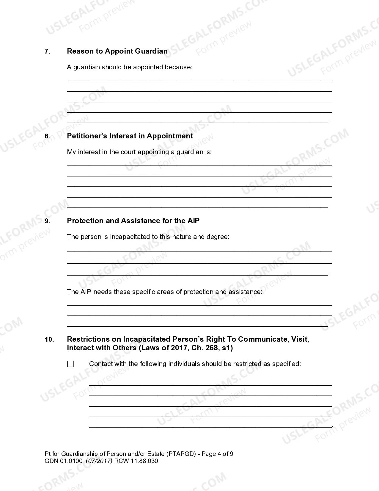 Preview Petition for Guardianship