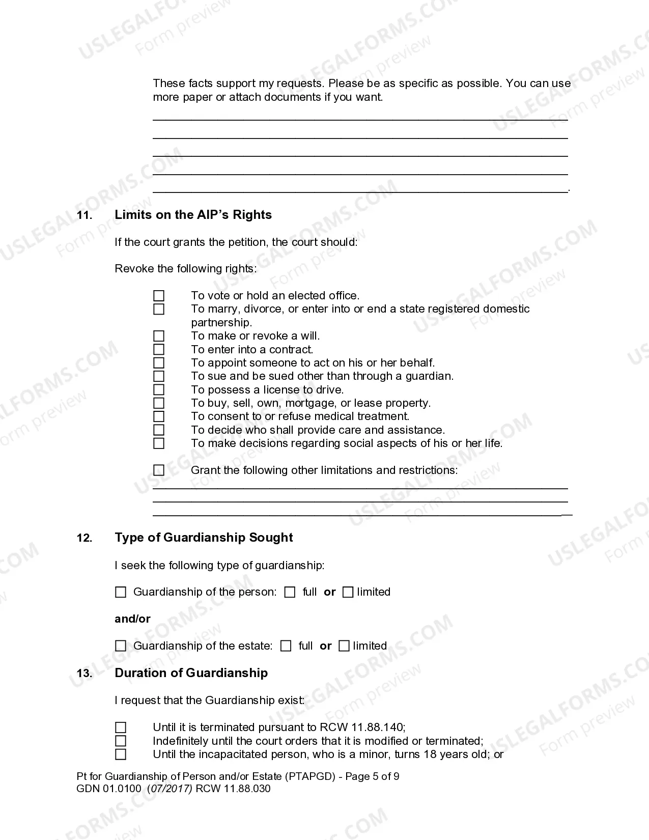 Preview Petition for Guardianship