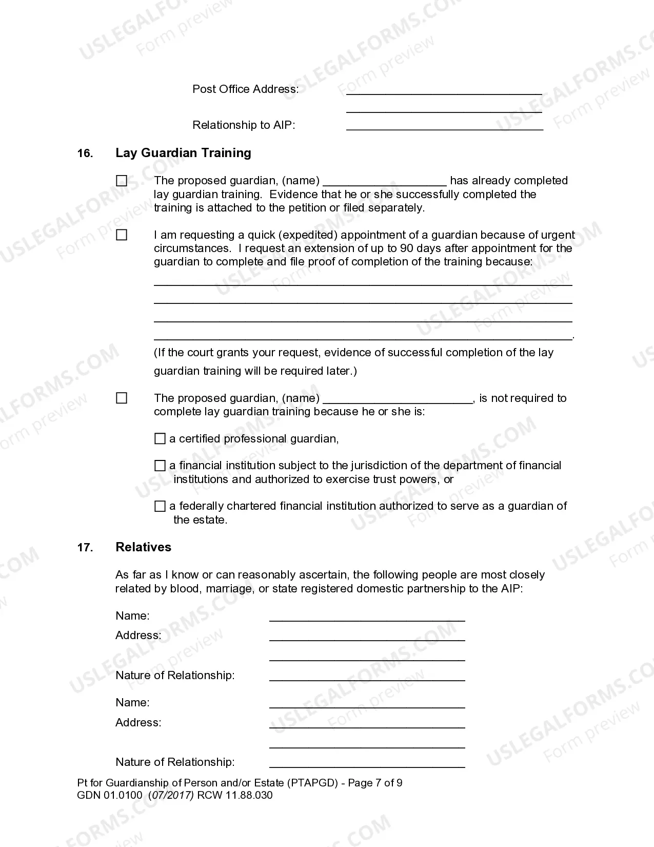 Preview Petition for Guardianship