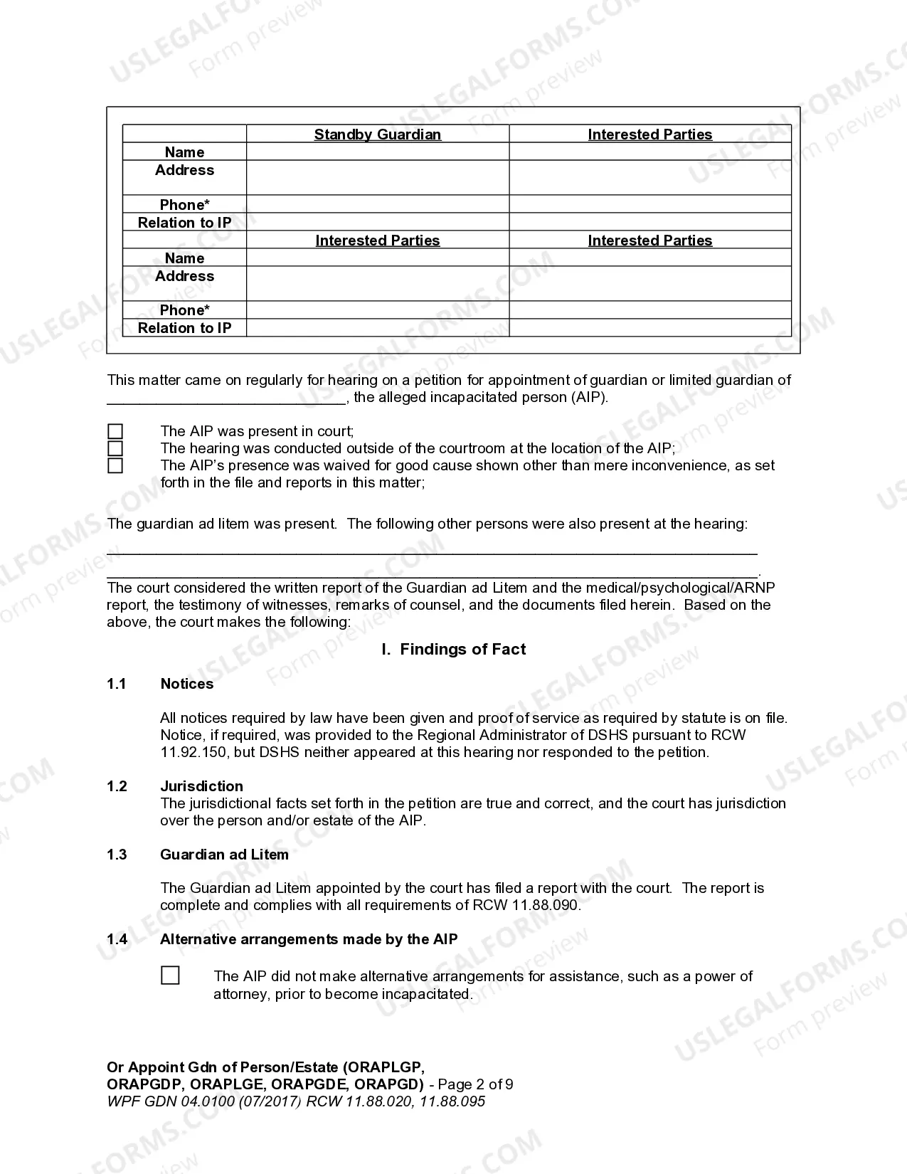 Preview Order Appointing Guardian