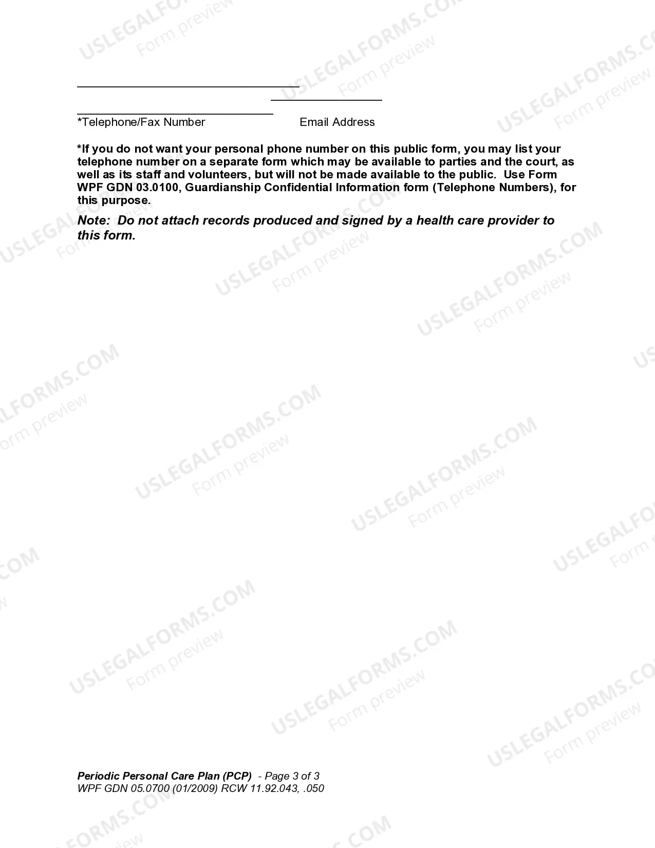 Preview Periodic Personal Care Plan - PCP