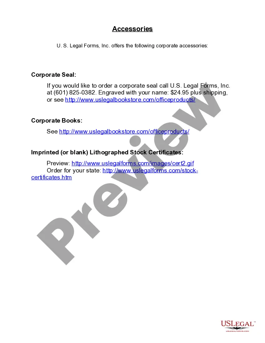 Preview Notices, Resolutions, Simple Stock Ledger and Certificate