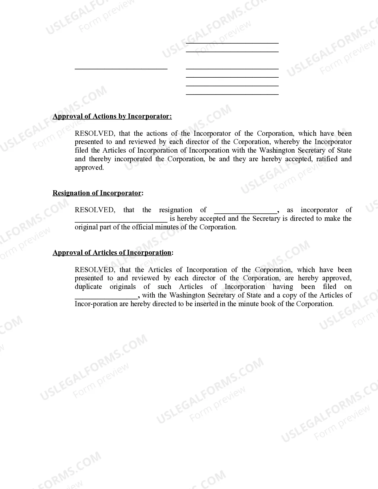 Preview Minutes for Organizational Meeting