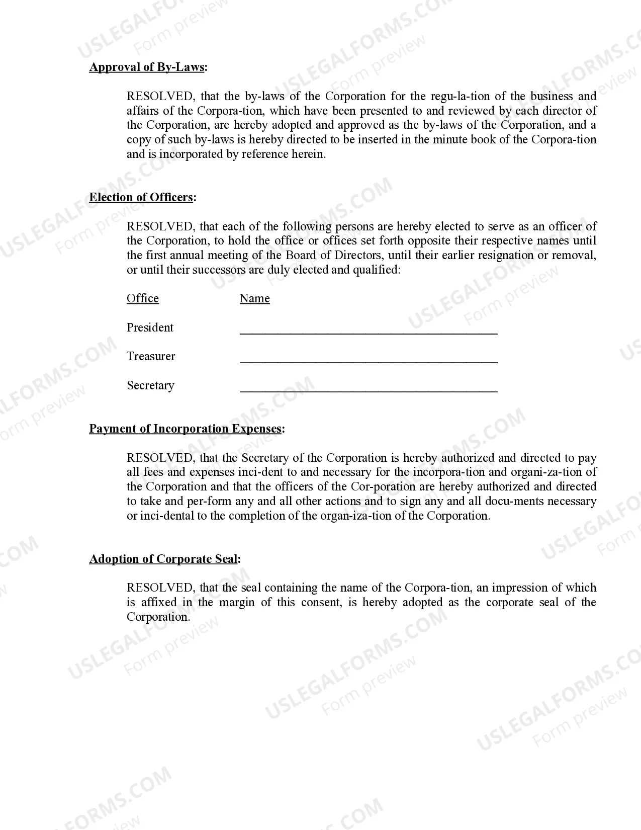Preview Minutes for Organizational Meeting