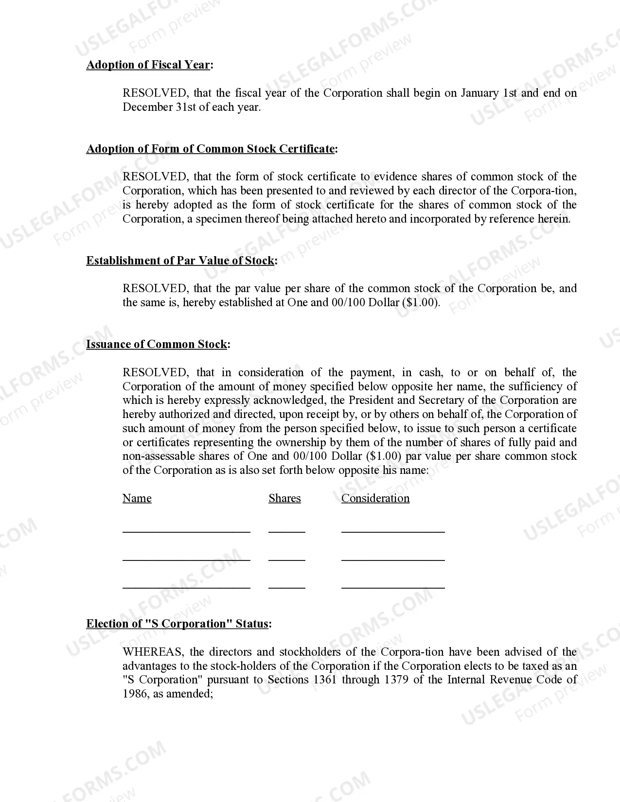 Preview Minutes for Organizational Meeting