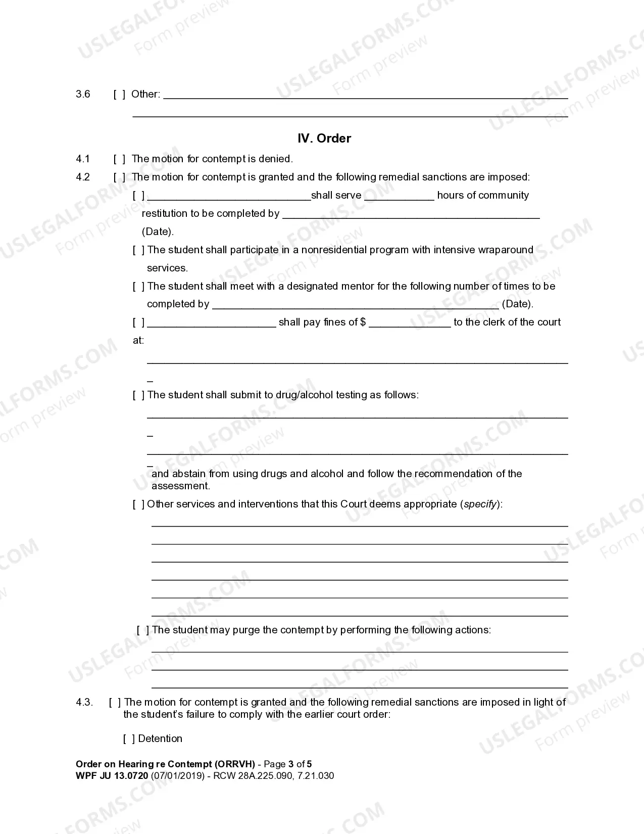 Preview JU 13.0720 - Order on Hearing Re Contempt