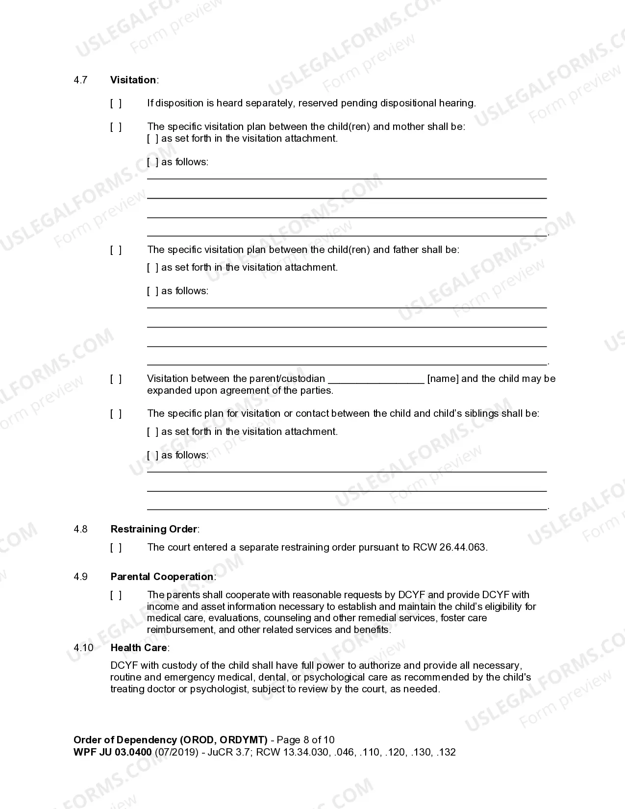 Preview JU 03.0400 - Order of Dependency - OROD