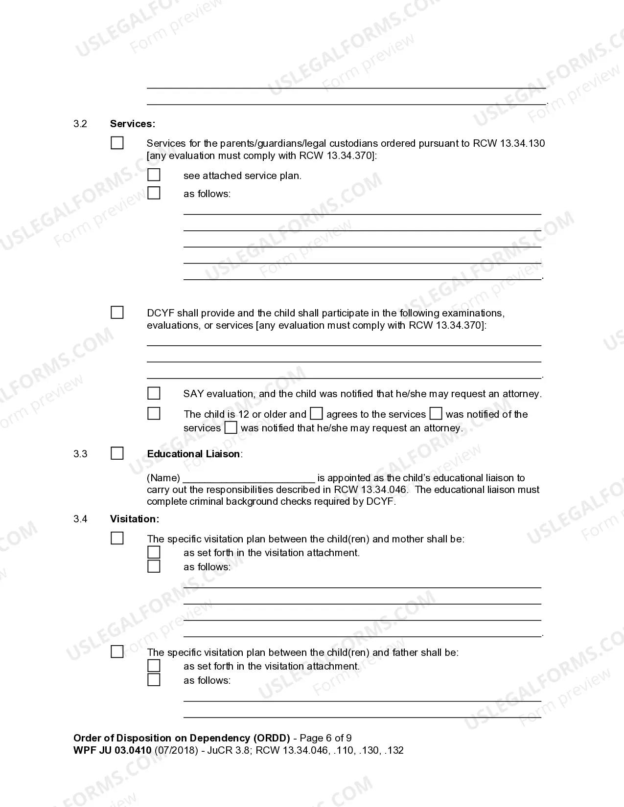 Preview JU 03.0410 - Order of Disposition on Dependency - ORD