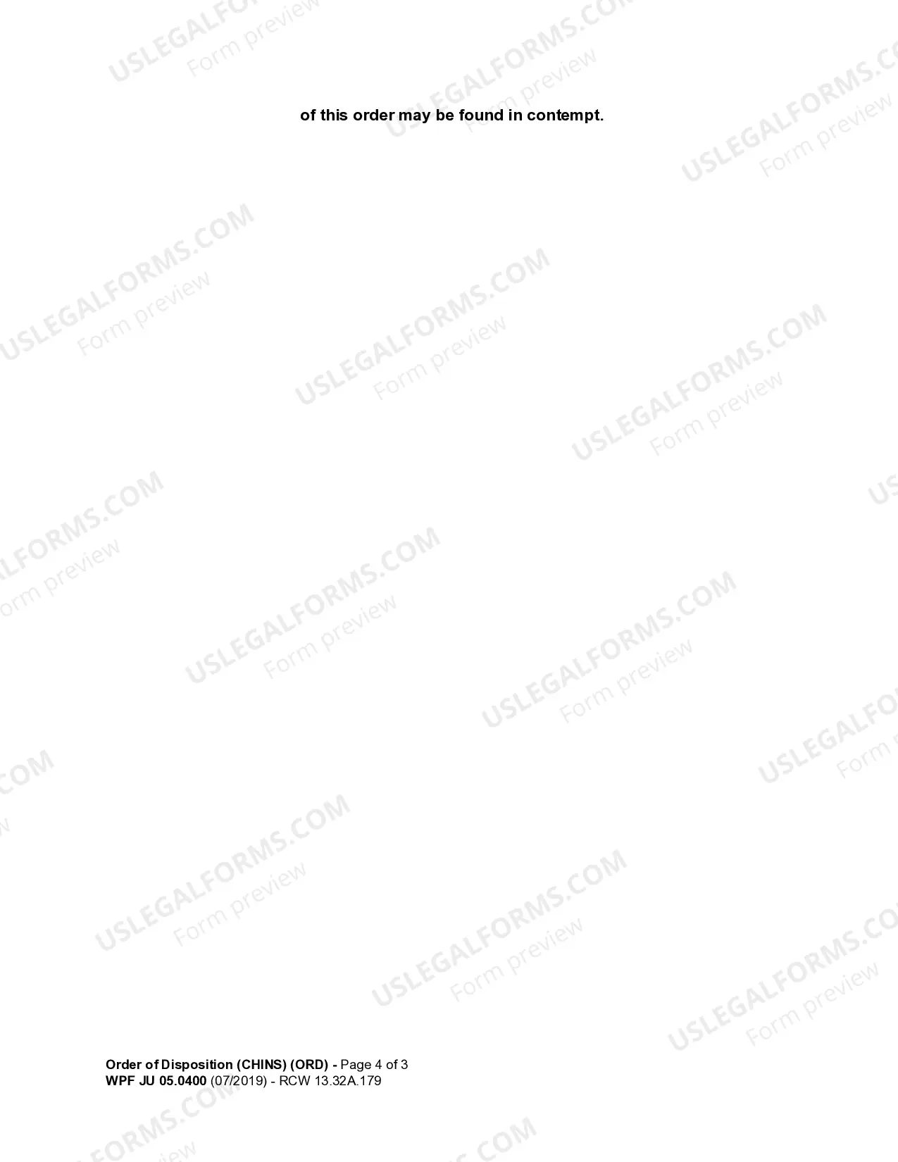 Preview JU 05.0400 - Order of Disposition