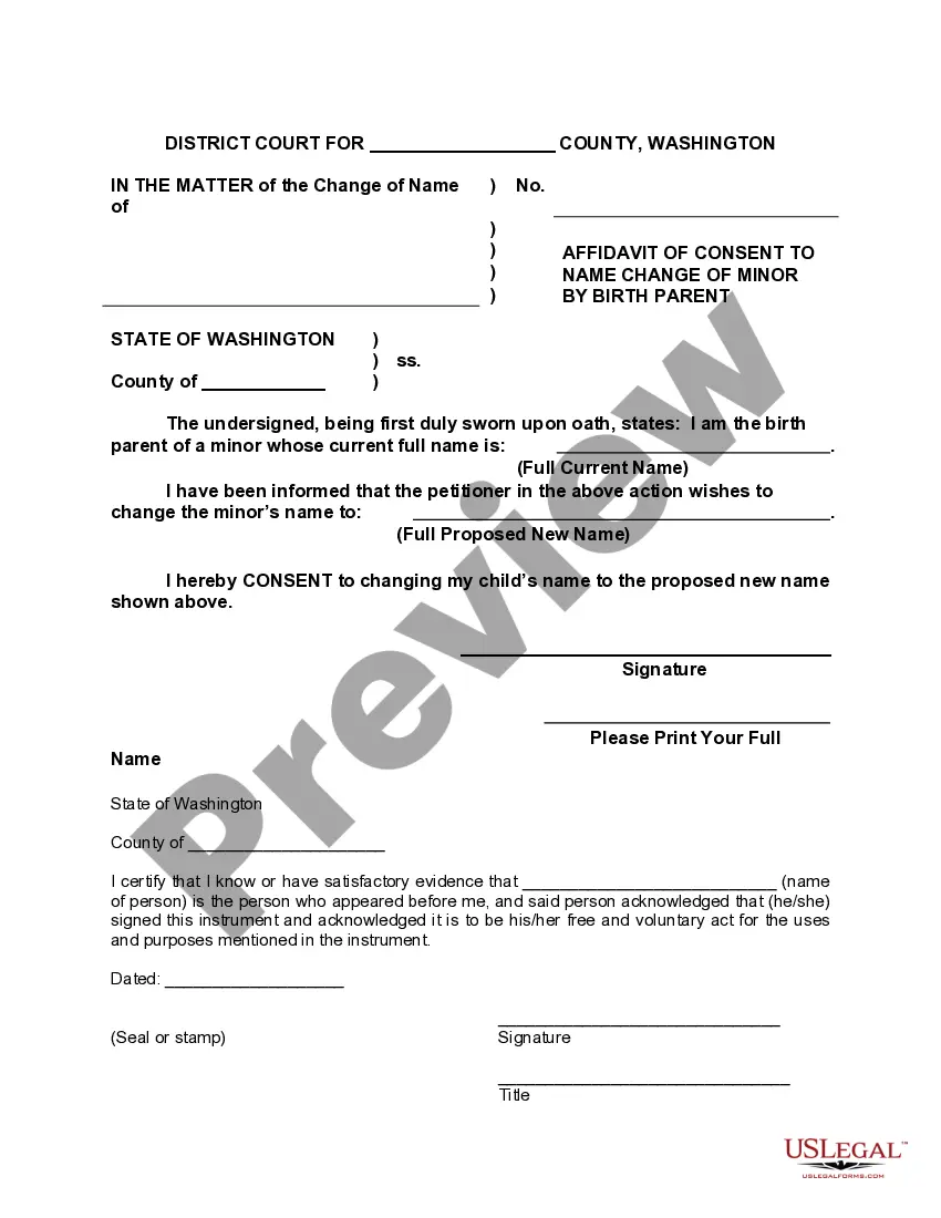 Preview Notice of Hearing for Name Change