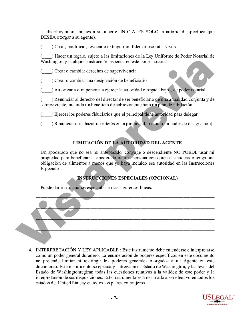 Preview Poder General Duradero para Bienes y Finanzas o Financiero Efectivo Inmediatamente