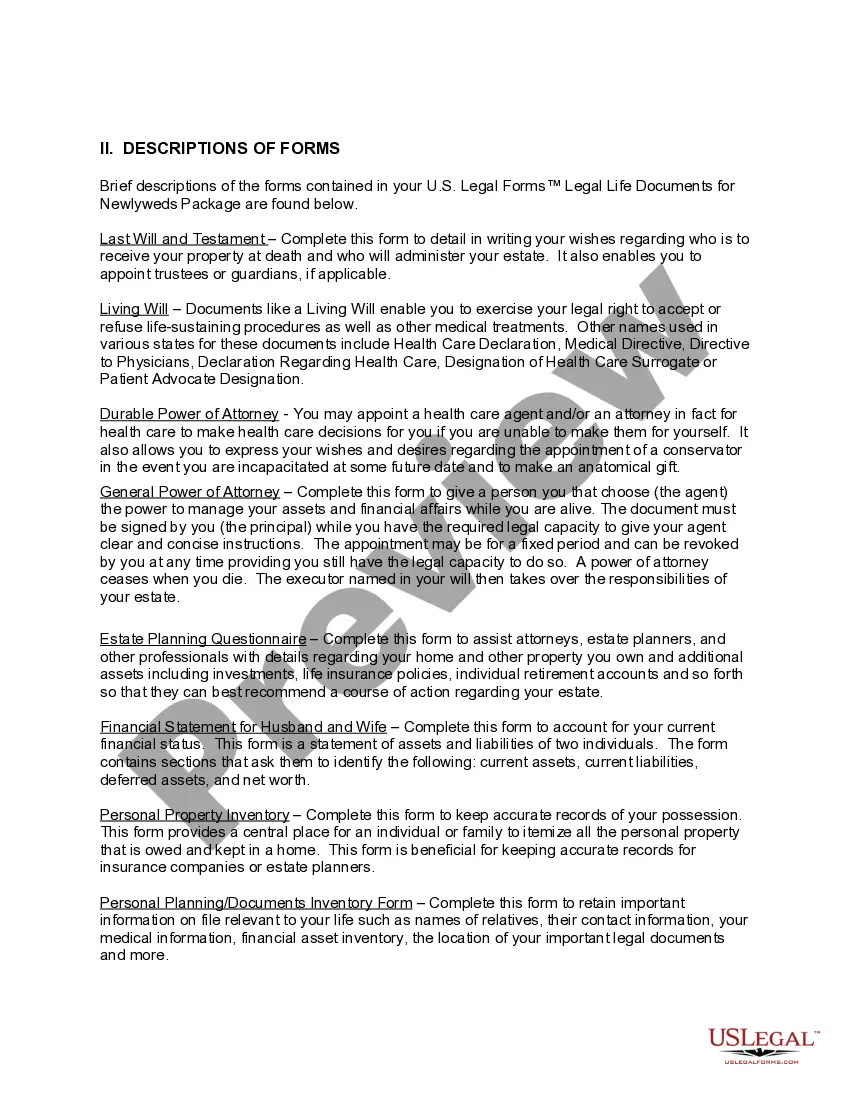 Get Washington Essential Legal Life Documents for Newlyweds Preview Washington Essential Legal Life Documents for Newlyweds