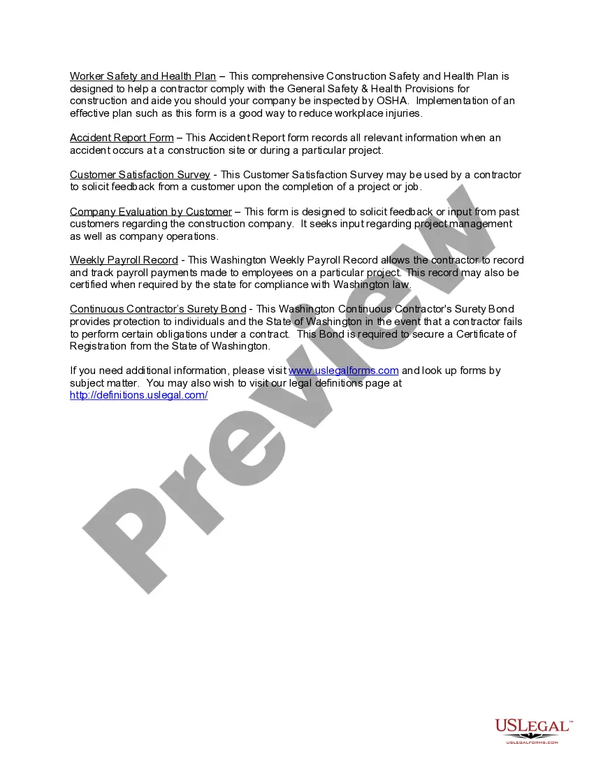 Get Washington Contractors Forms Package Preview Washington Contractors Forms Package