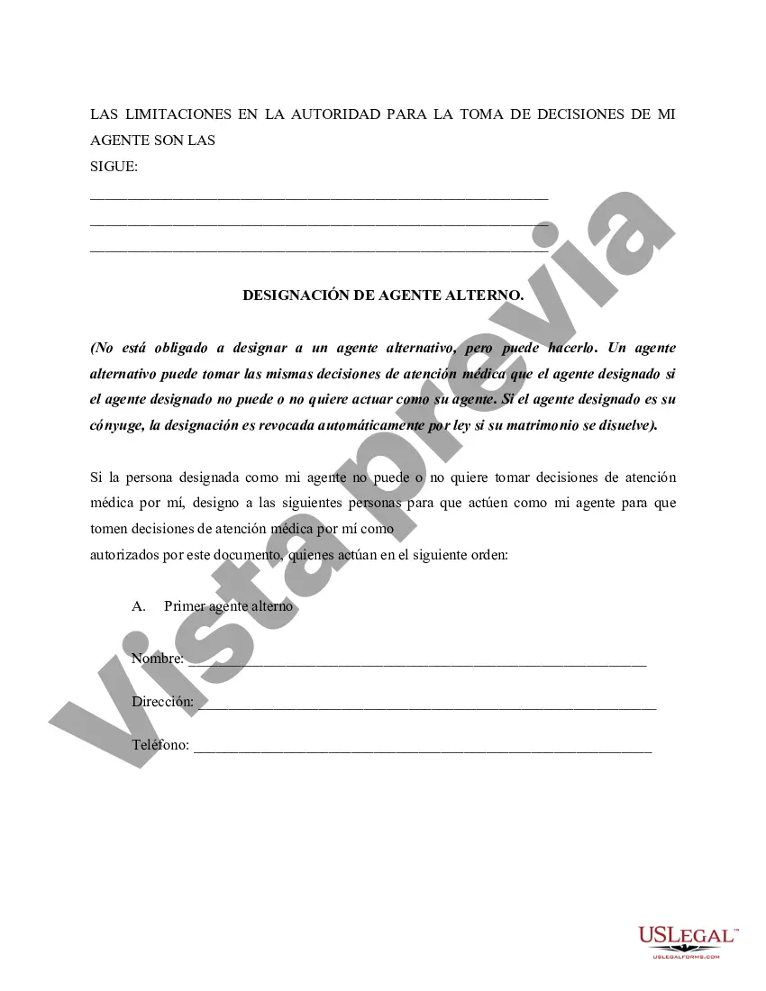 Preview Poder notarial duradero para el cuidado de la salud