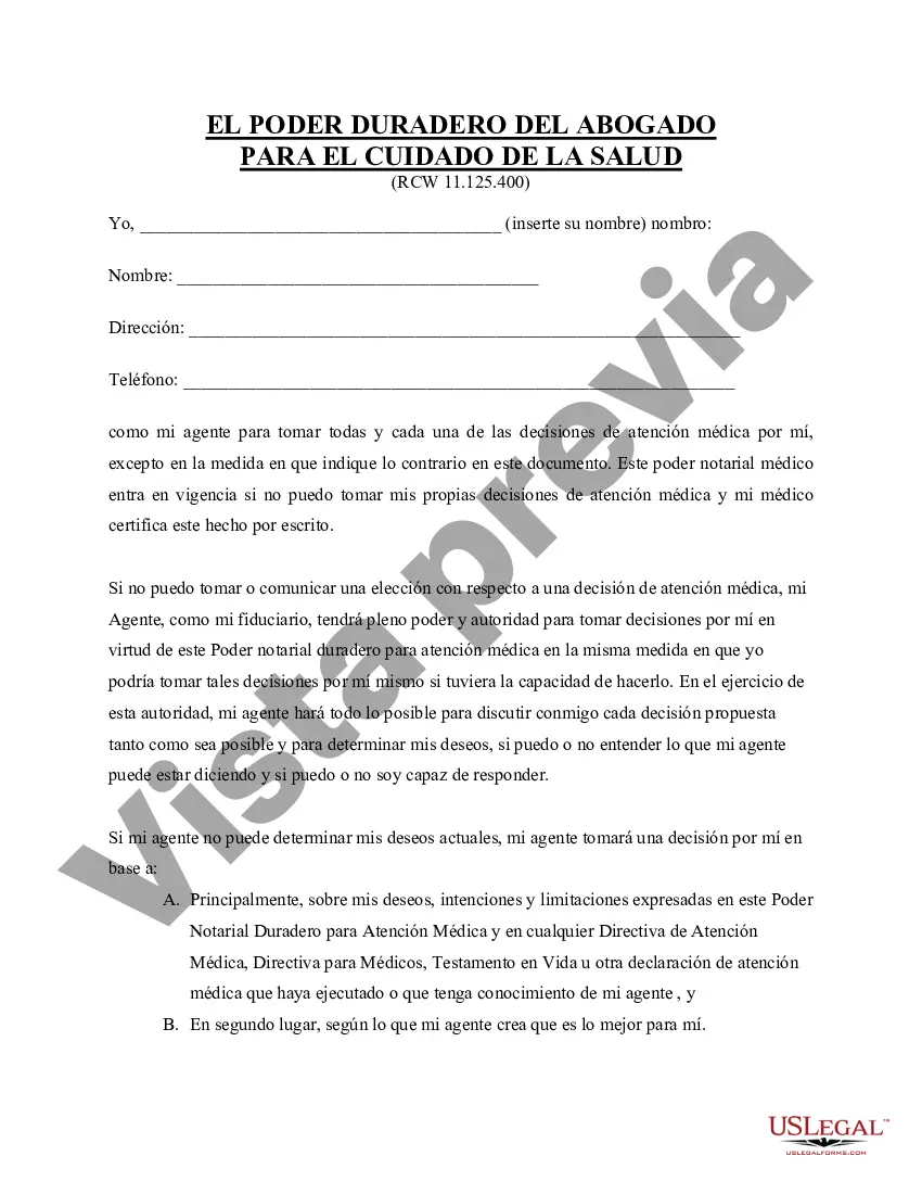 Preview Poder notarial duradero para el cuidado de la salud