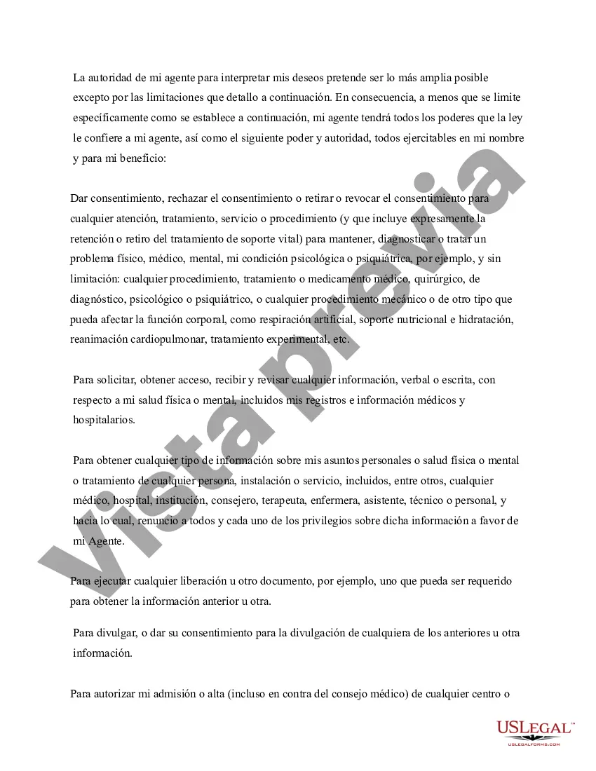 Preview Poder notarial duradero para el cuidado de la salud
