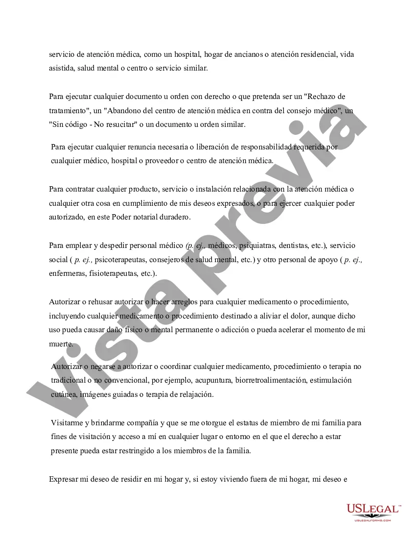 Preview Poder notarial duradero para el cuidado de la salud