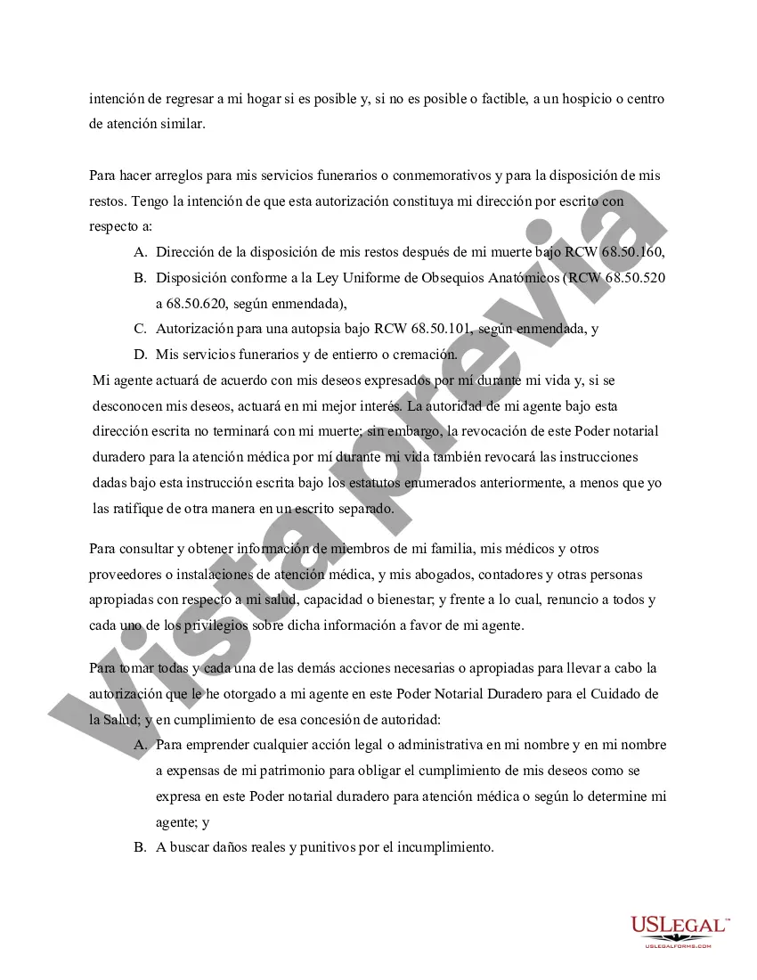 Preview Poder notarial duradero para el cuidado de la salud