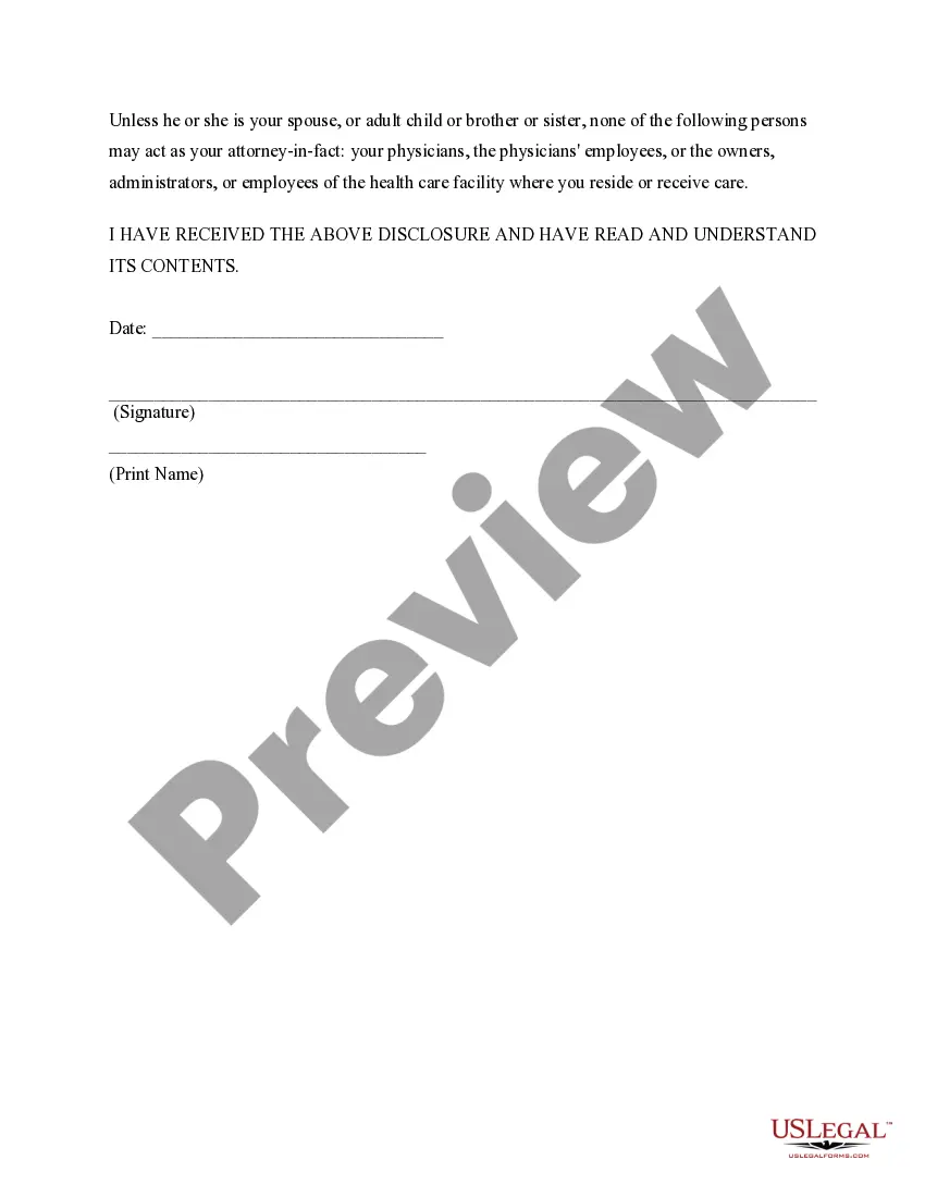 Preview Durable Power of Attorney for Health Care