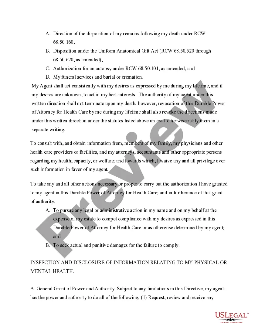 Preview Durable Power of Attorney for Health Care