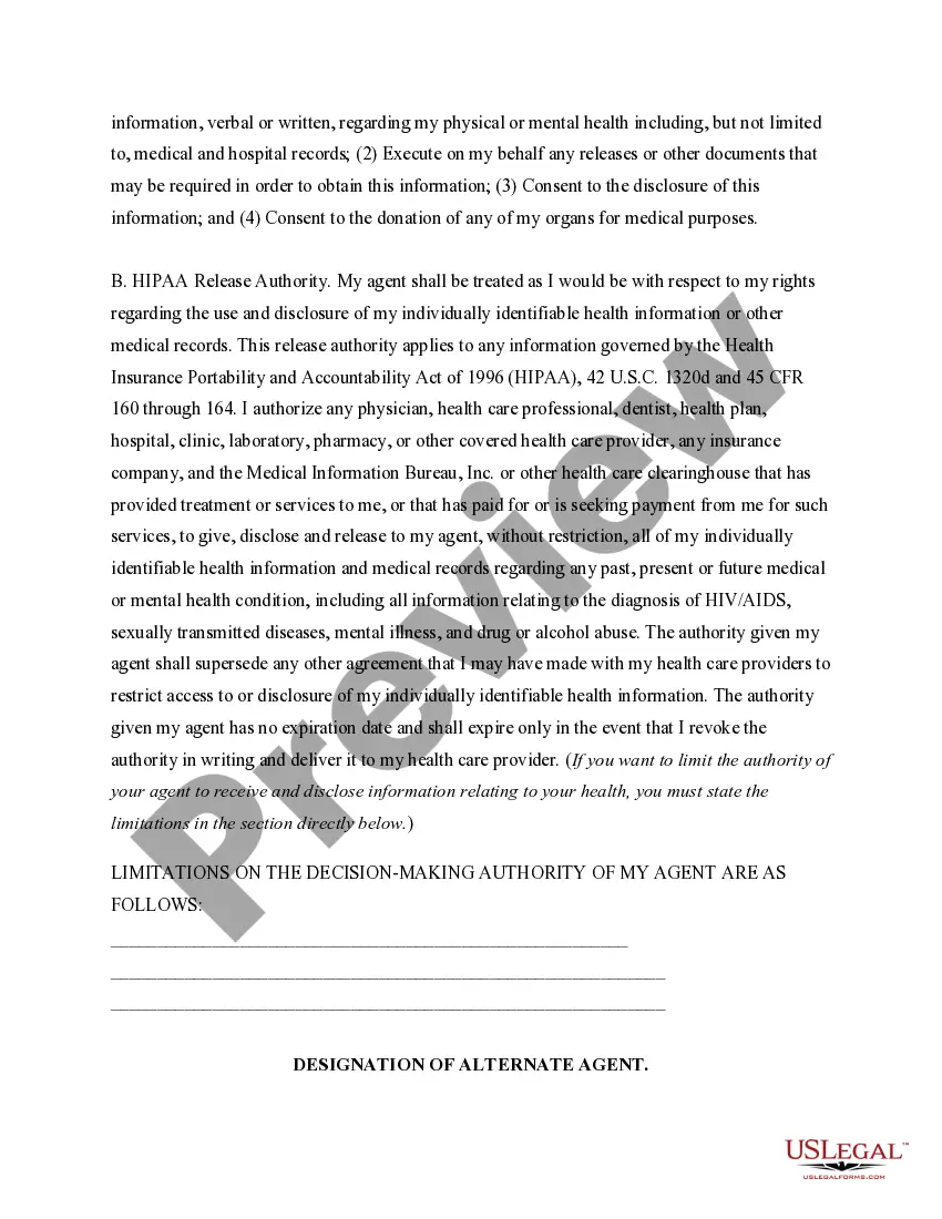 Preview Durable Power of Attorney for Health Care