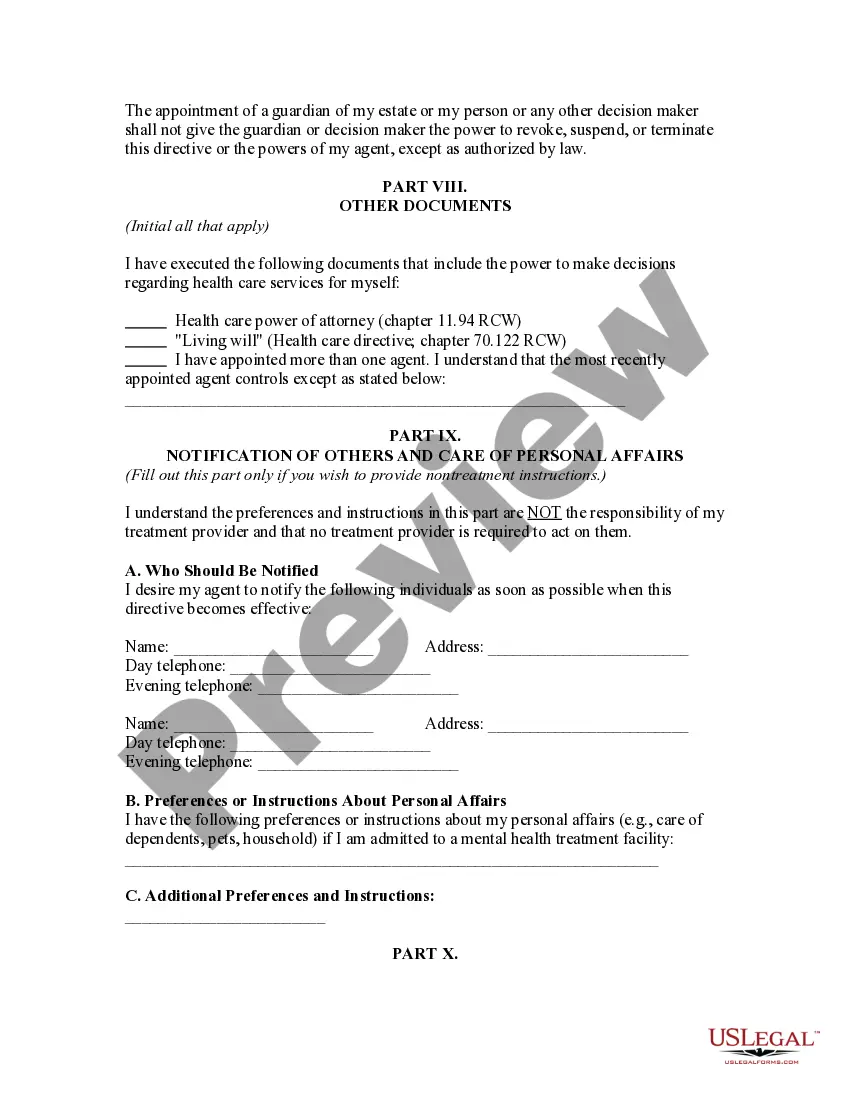 Get Mental Health Advance Directive - Statutory form Preview Mental Health Advance Directive - Statutory form