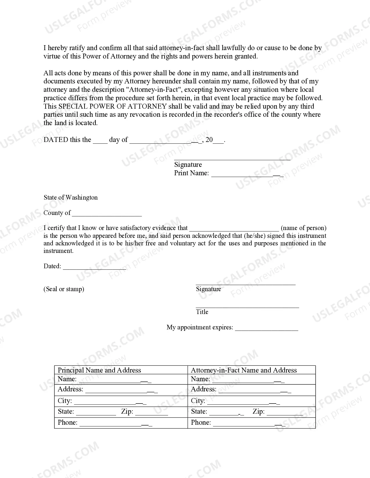 Preview Special or Limited Power of Attorney for Real Estate Purchase Transaction by Purchaser