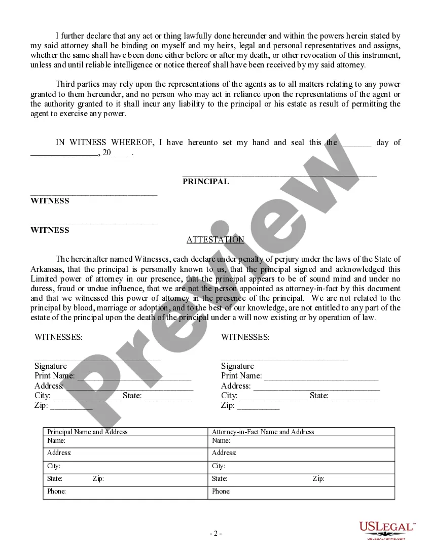 Preview Limited Power of Attorney for Stock Transactions and Corporate Powers