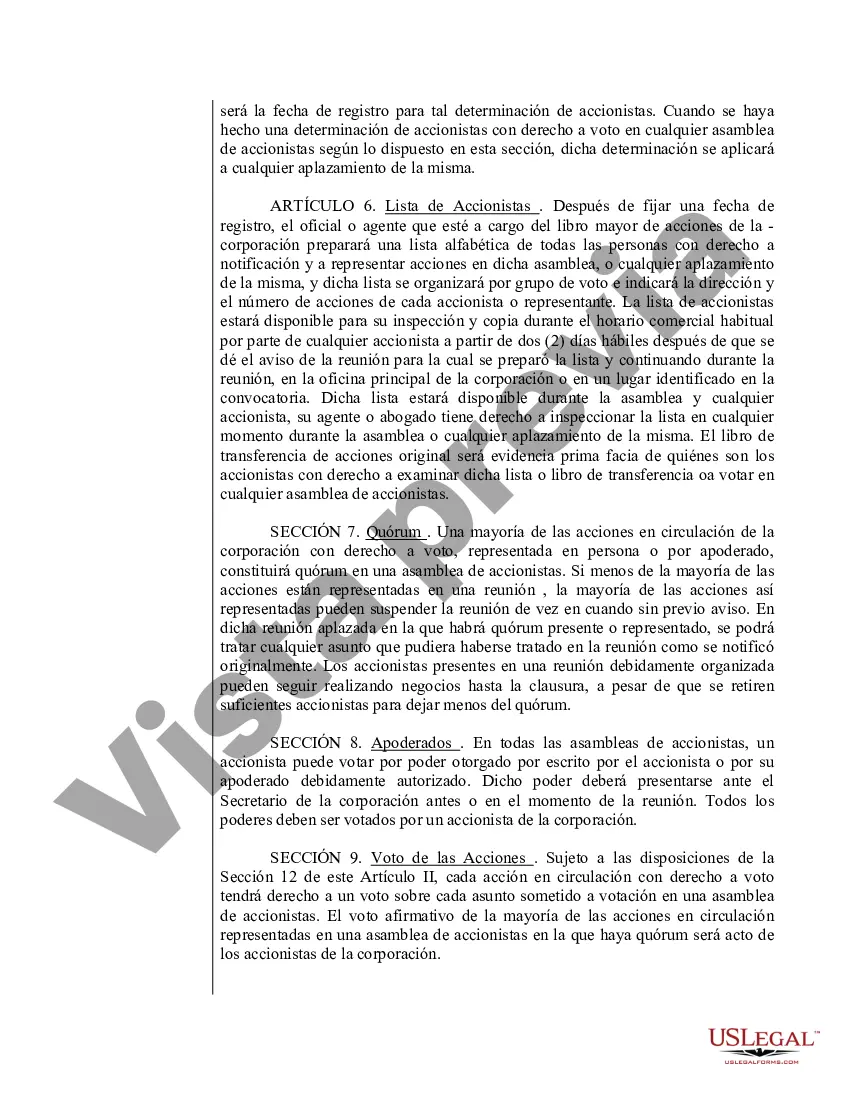 Preview Modelo de estatutos para una corporación profesional de Washington
