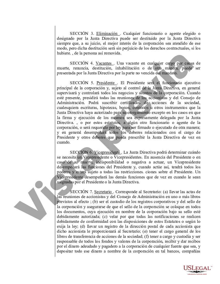 Preview Modelo de estatutos para una corporación profesional de Washington