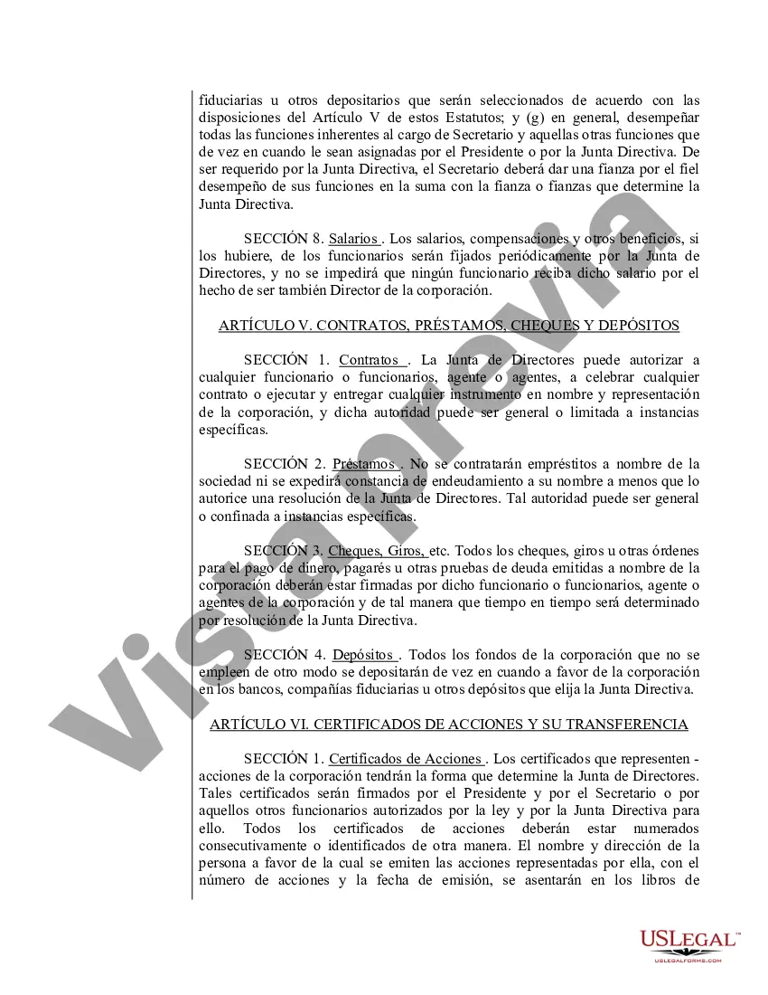 Preview Modelo de estatutos para una corporación profesional de Washington