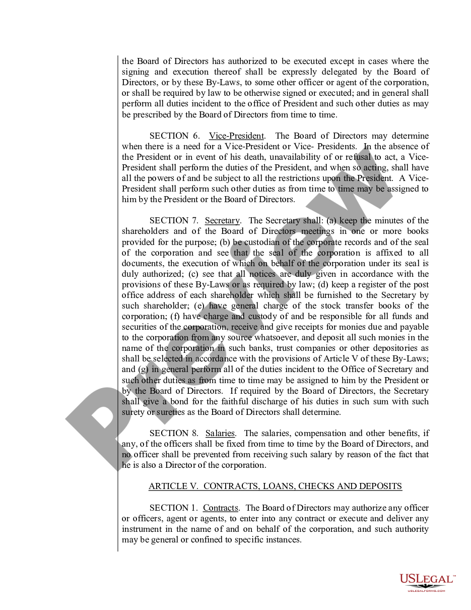 page 7 Sample Bylaws for a Washington Professional Corporation preview