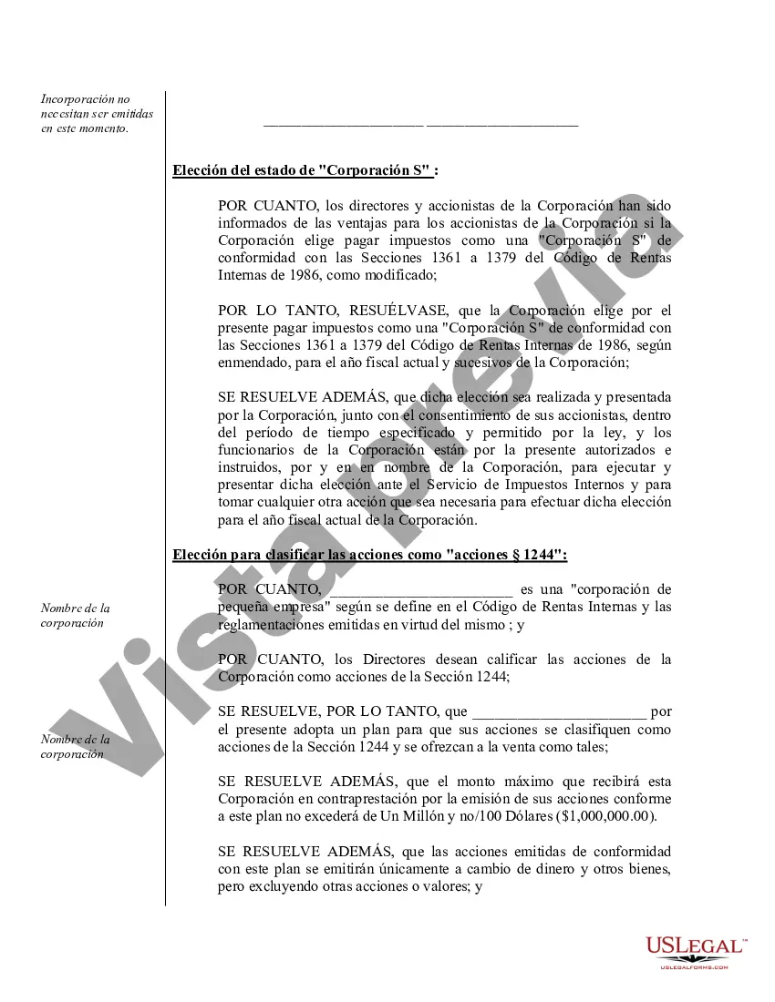 Preview Ejemplo de actas de organización para una corporación profesional de Washington