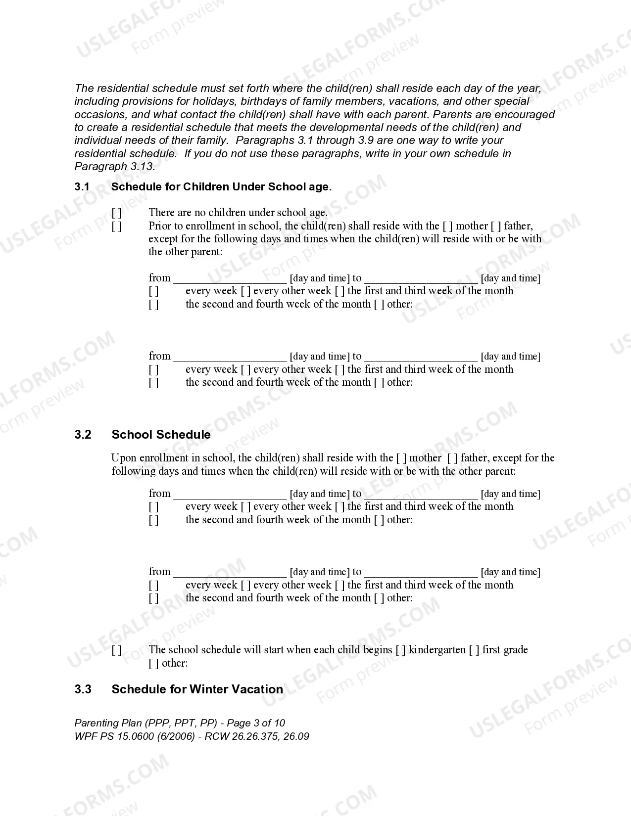 Preview WPF PS 15.0600 - Parenting Plan